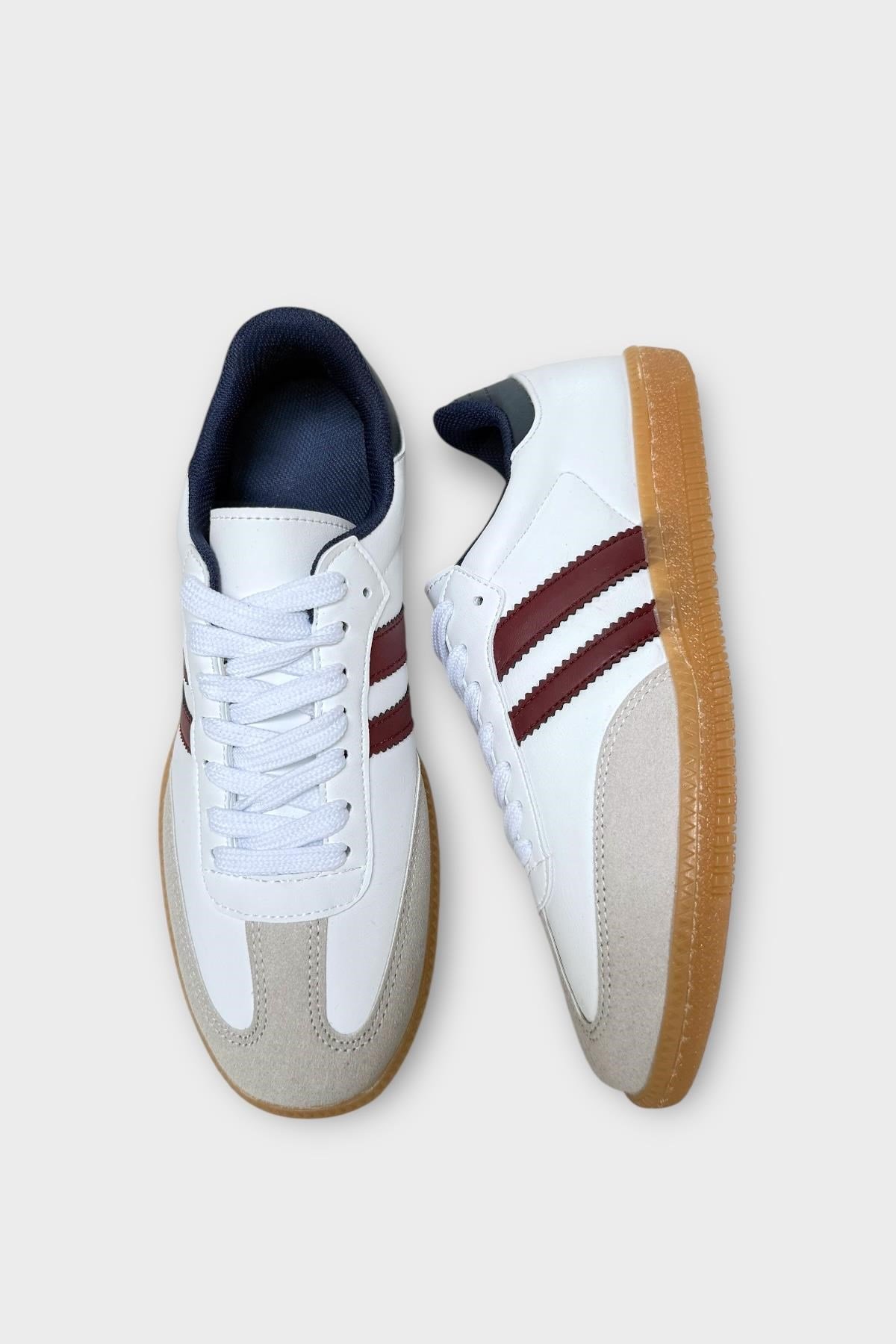 Unisex Hafif Sneaker Ayakkabı BEYAZ - BORDO