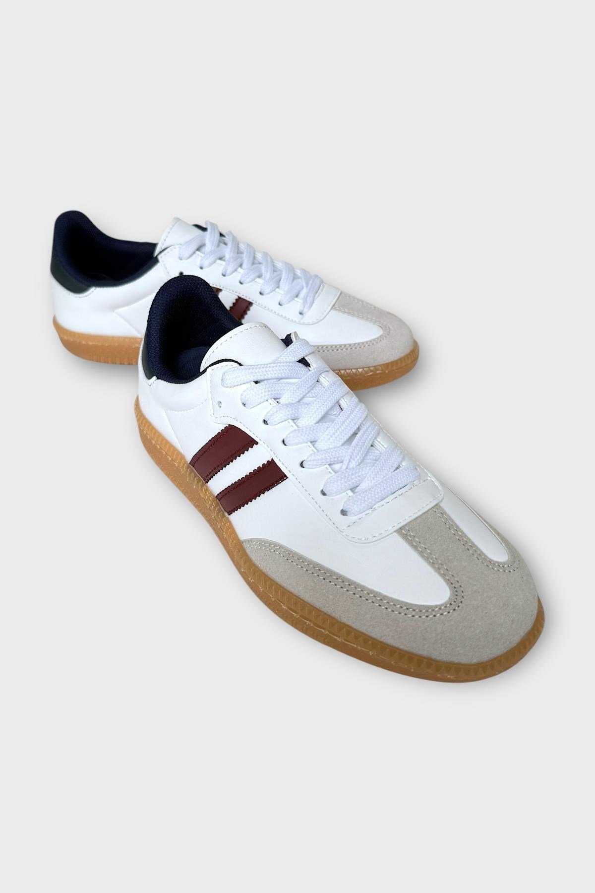 Unisex Hafif Sneaker Ayakkabı BEYAZ - BORDO