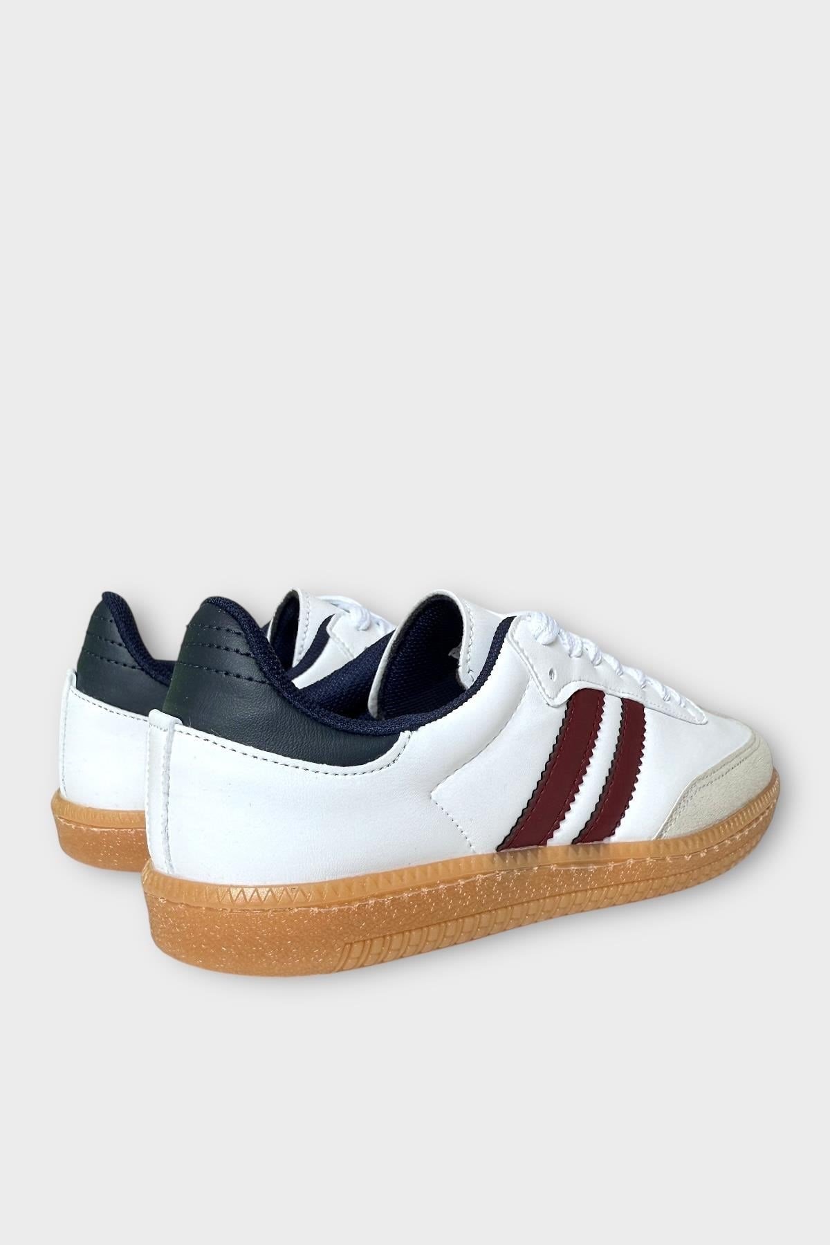 Unisex Hafif Sneaker Ayakkabı BEYAZ - BORDO