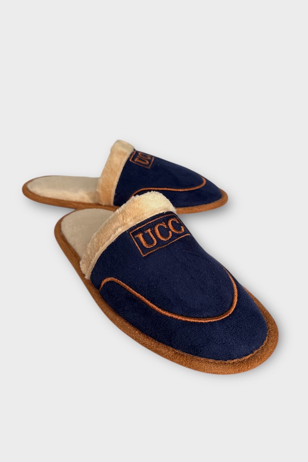 Unisex İçi Peluş Kaydırmaz Taban Bohça Ev Terliği LACİVERT