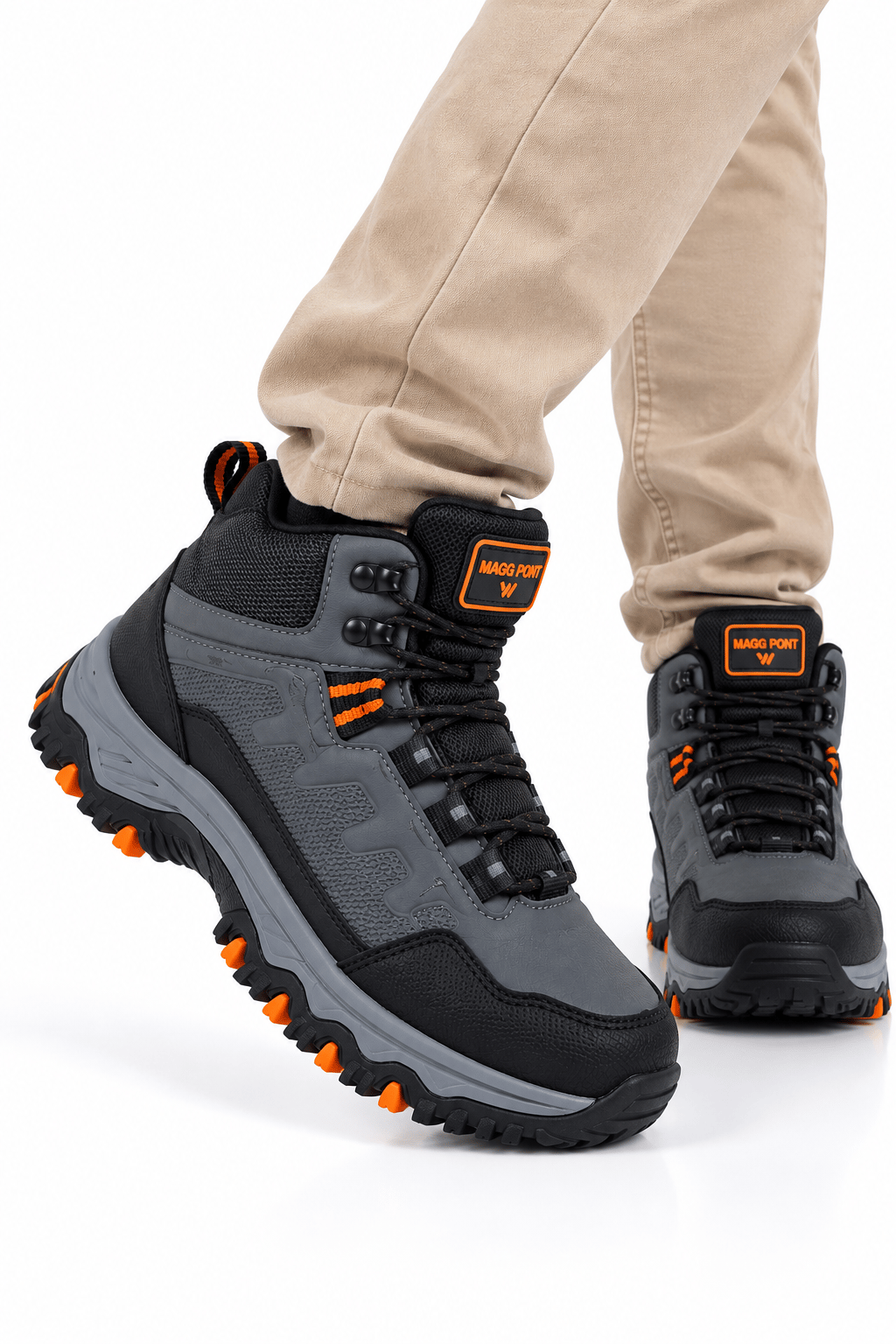 Unisex Kaydırmaz Taban Sıcak Tutan Trekking & Outdoor Bot  FÜME-TURUNCU