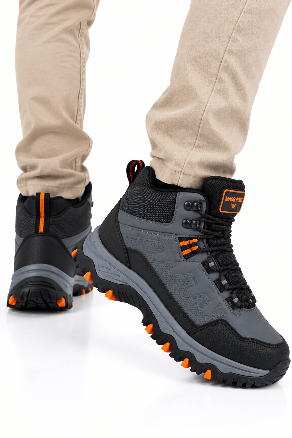 Unisex Kaydırmaz Taban Sıcak Tutan Trekking & Outdoor Bot  FÜME-TURUNCU