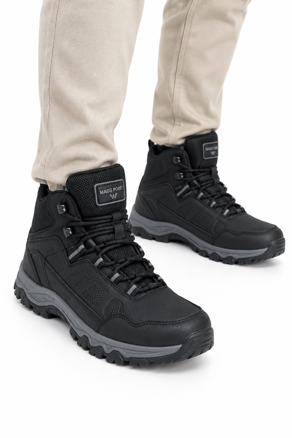 Unisex Kaydırmaz Taban Sıcak Tutan Trekking & Outdoor Bot  SİYAH-FÜME