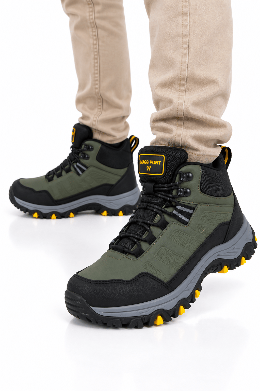 Unisex Kaydırmaz Taban Sıcak Tutan Trekking & Outdoor Bot  HAKİ-SARI