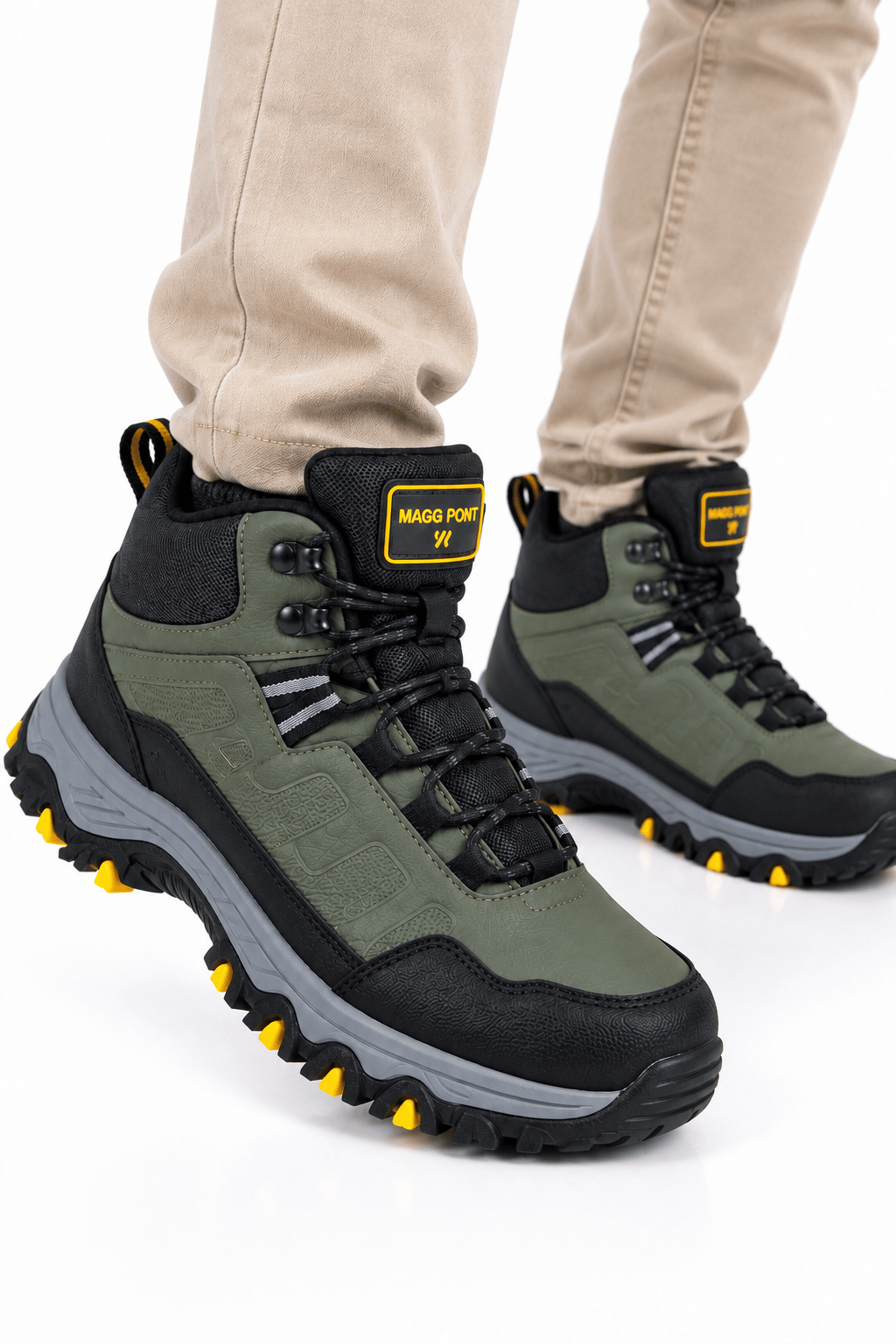 Unisex Kaydırmaz Taban Sıcak Tutan Trekking & Outdoor Bot  HAKİ-SARI