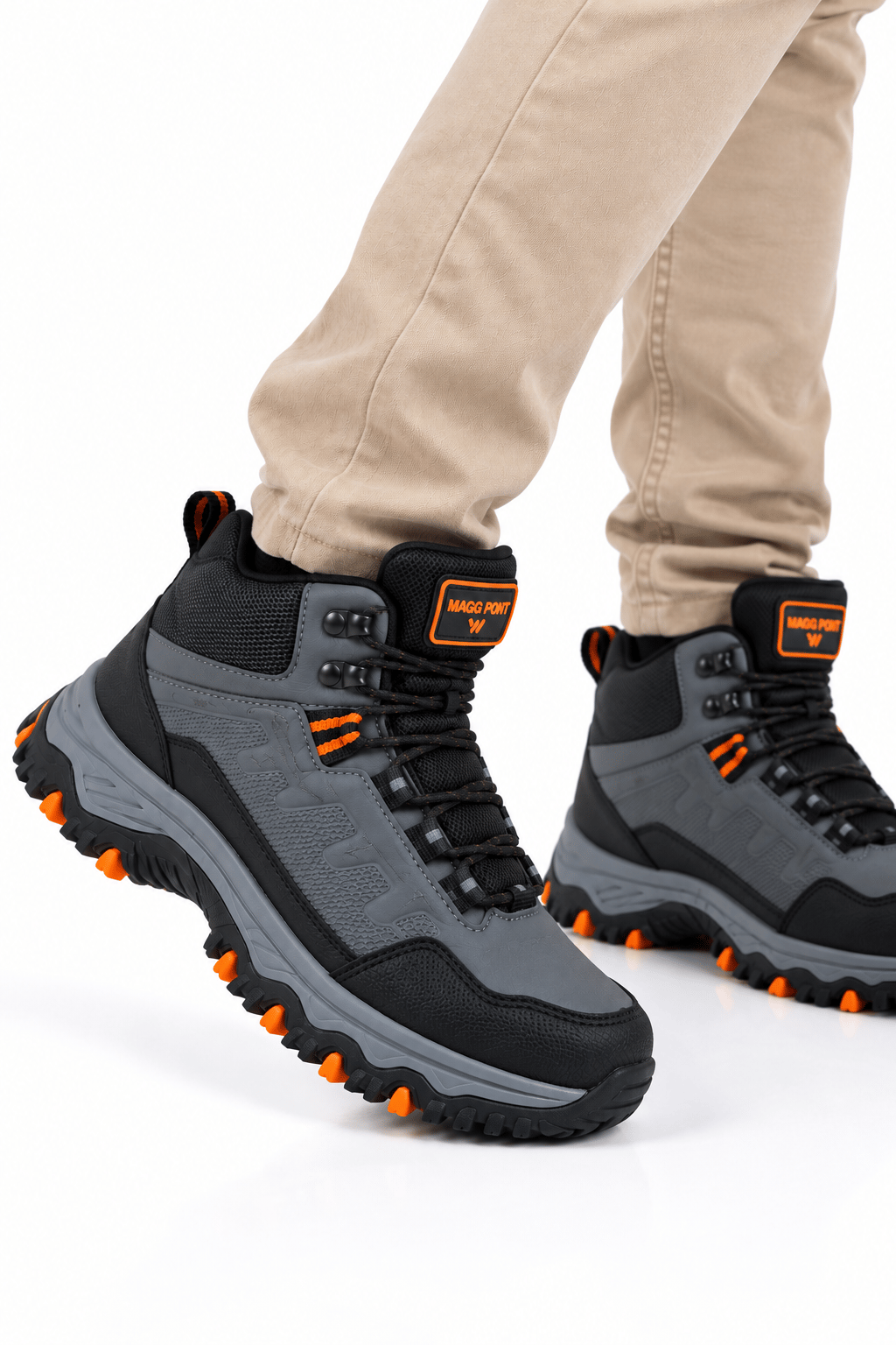 Unisex Kaydırmaz Taban Sıcak Tutan Trekking & Outdoor Bot  FÜME-TURUNCU