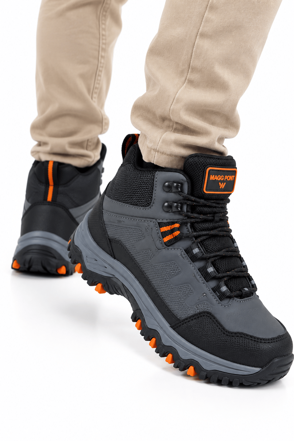 Unisex Kaydırmaz Taban Sıcak Tutan Trekking & Outdoor Bot  FÜME-TURUNCU