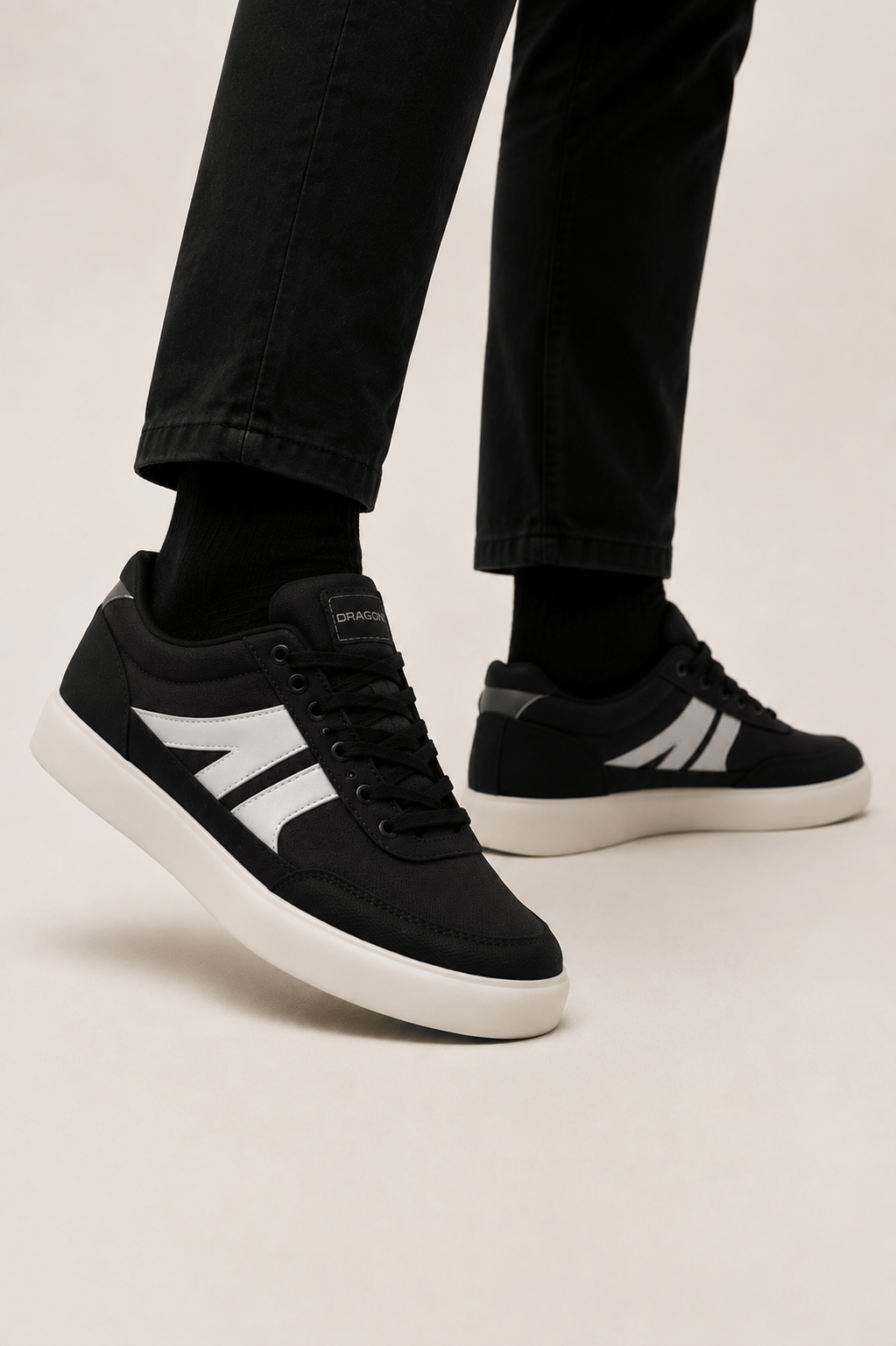 Unisex Keten Sneaker Ayakkabı SİYAH - BEYAZ