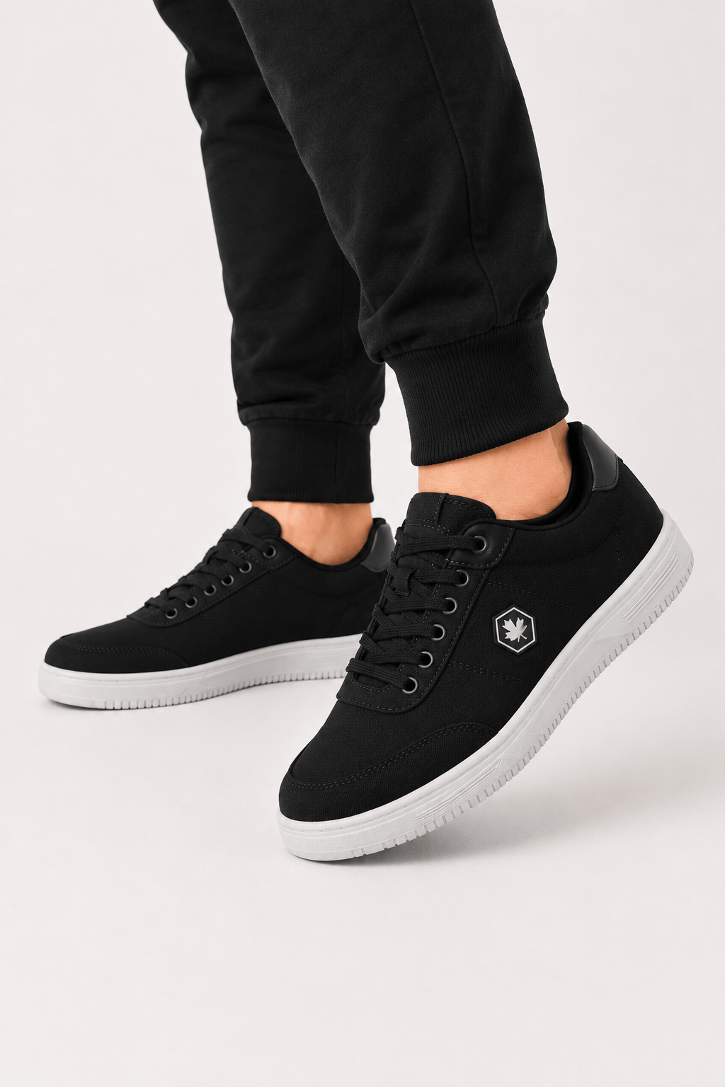 Unisex Keten Sneaker Ayakkabı SİYAH - BEYAZ