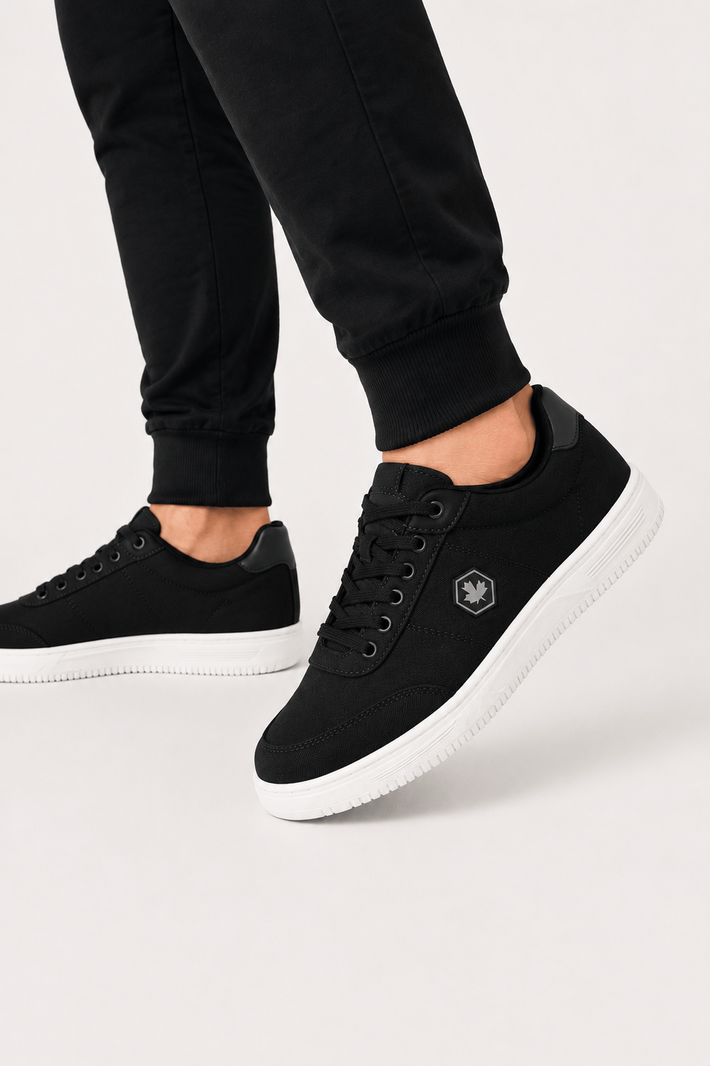 Unisex Keten Sneaker Ayakkabı SİYAH - BEYAZ