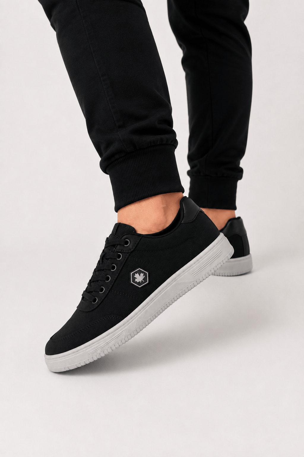 Unisex Keten Sneaker Ayakkabı SİYAH - BEYAZ