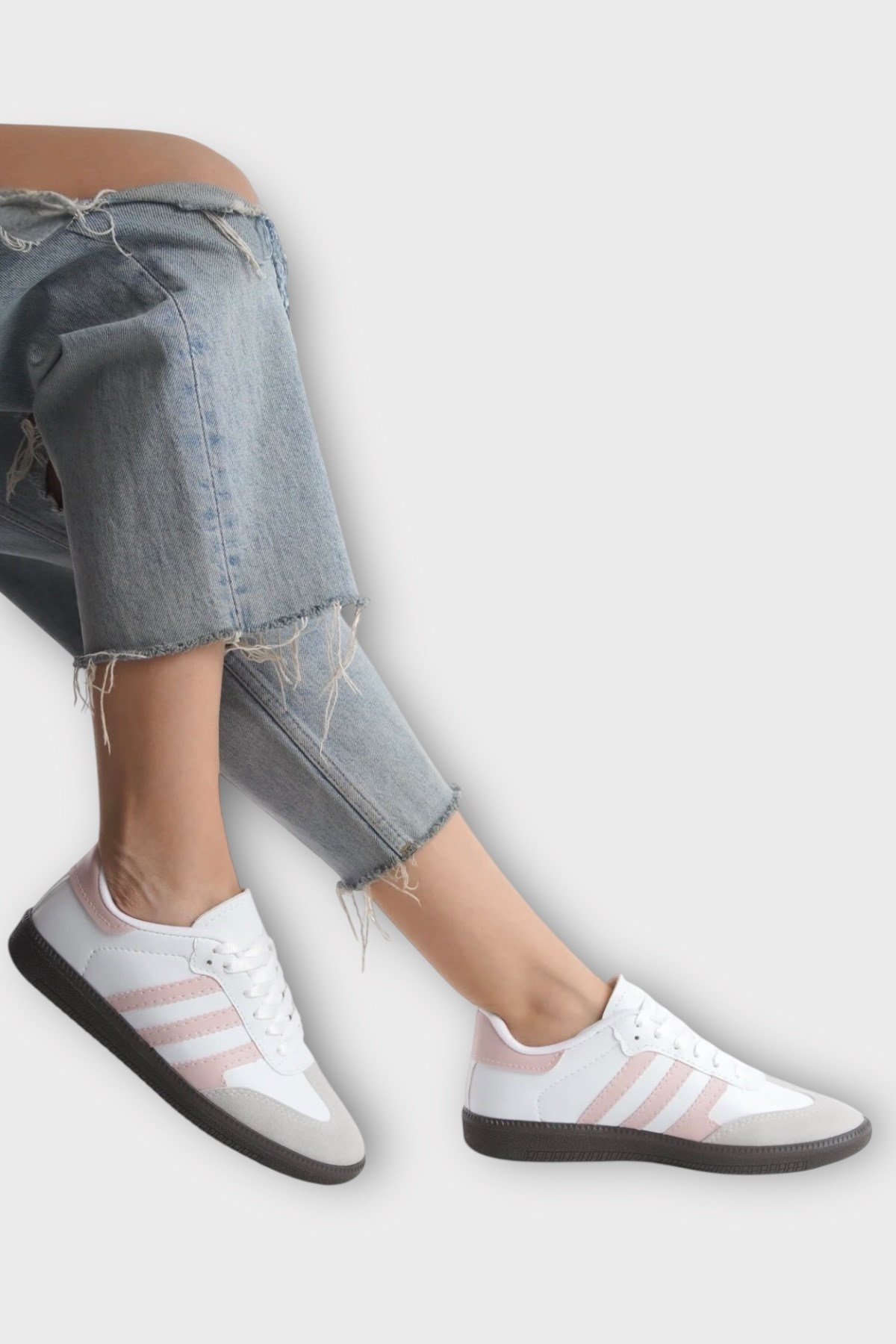 Unisex Rahat Hafif Spor Ayakkabı  BEYAZ - PUDRA