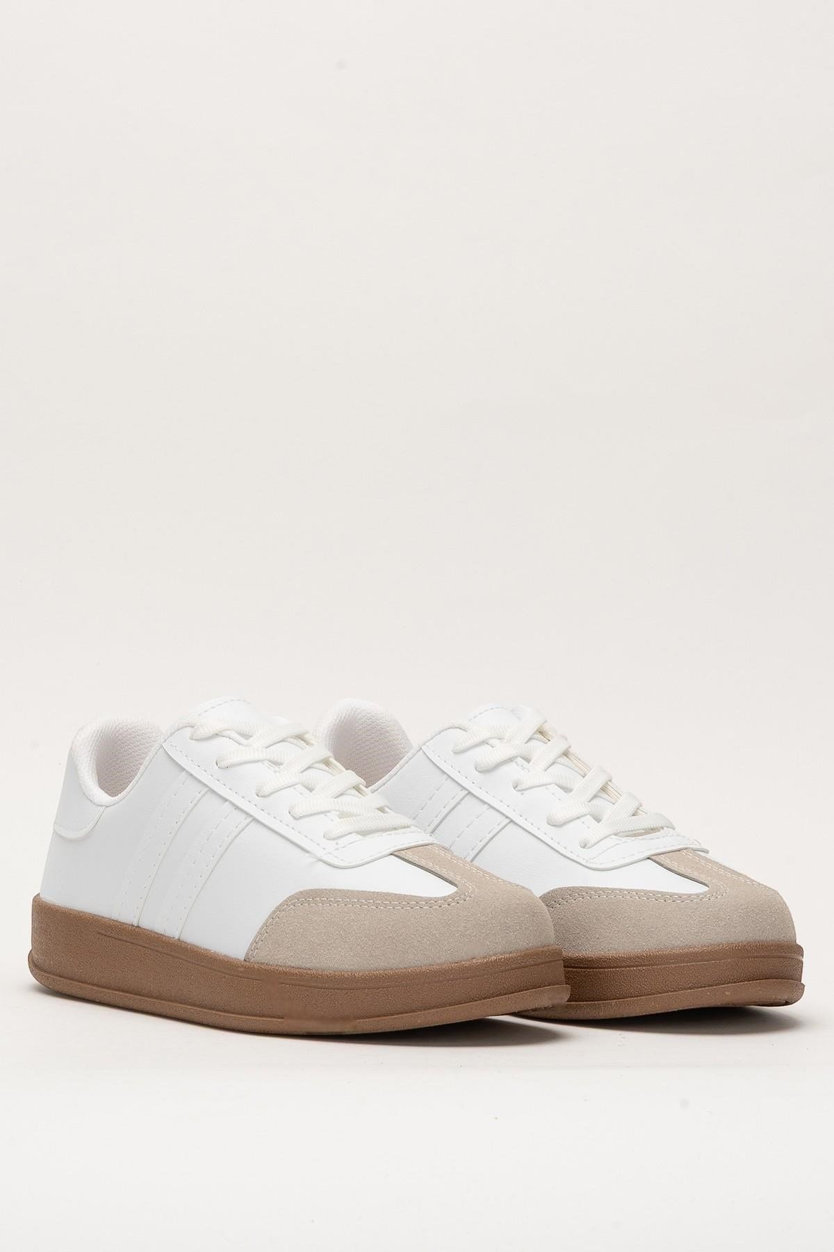 Unisex Rahat Hafif Spor Sneaker Ayakkabı  BEYAZ