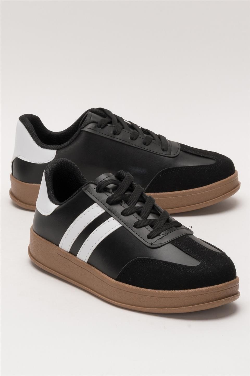 Unisex Rahat Hafif Spor Sneaker Ayakkabı  SİYAH - BEYAZ