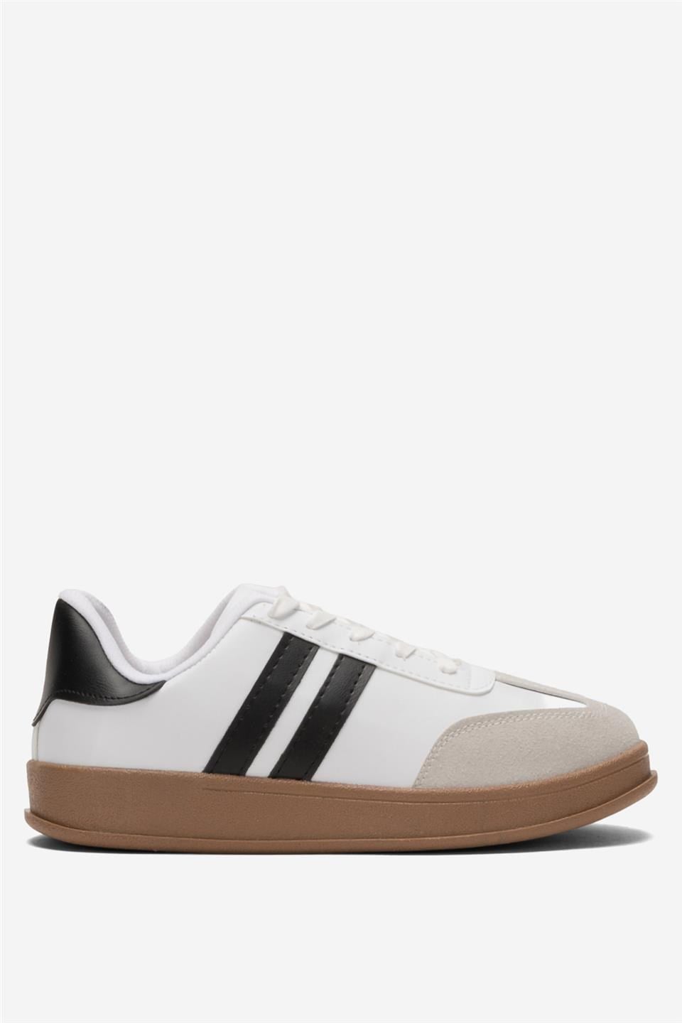 Unisex Rahat Hafif Spor Sneaker Ayakkabı  BEYAZ - SİYAH