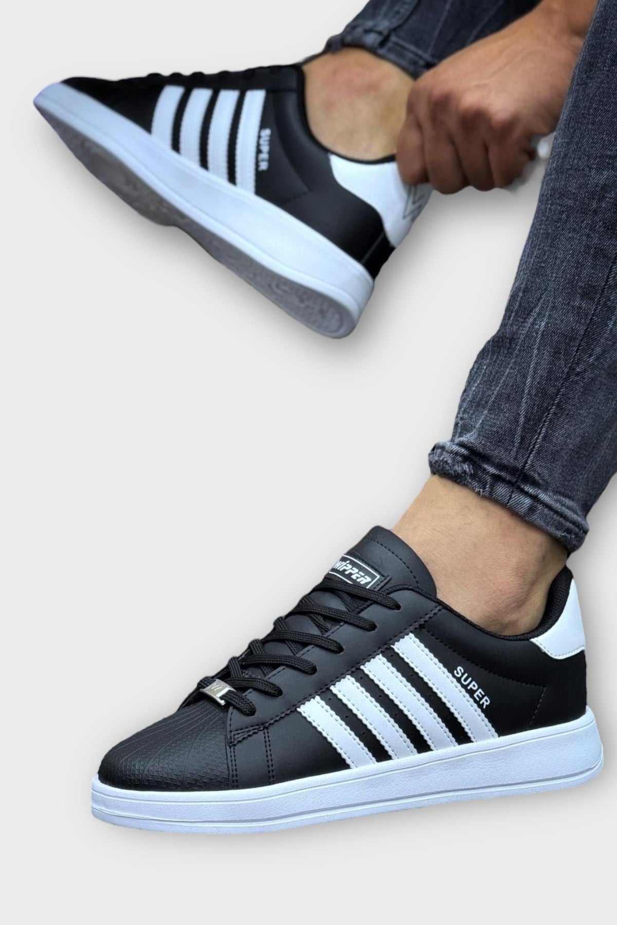 Unisex Rahat Spor Ayakkabı SİYAH BEYAZ