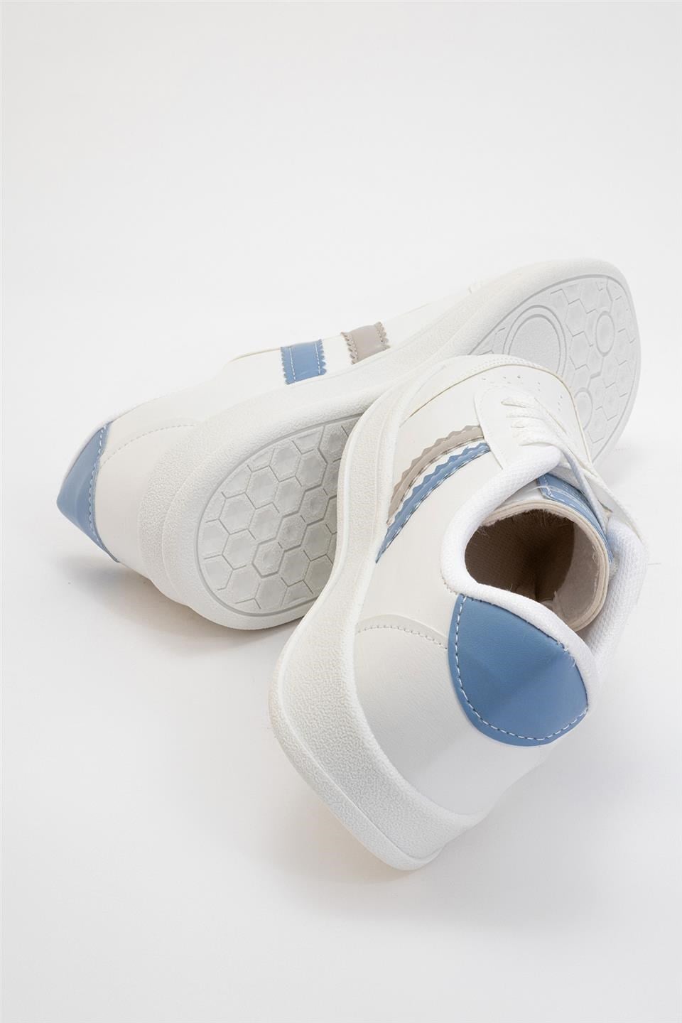 Unisex Spor Sneaker Ayakkabı BEYAZ - MAVİ