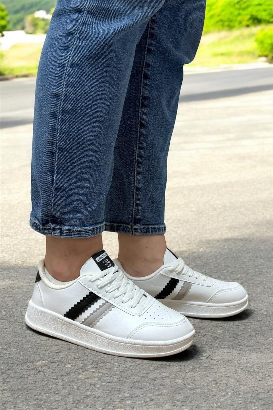 Unisex Spor Sneaker Ayakkabı BEYAZ - SİYAH
