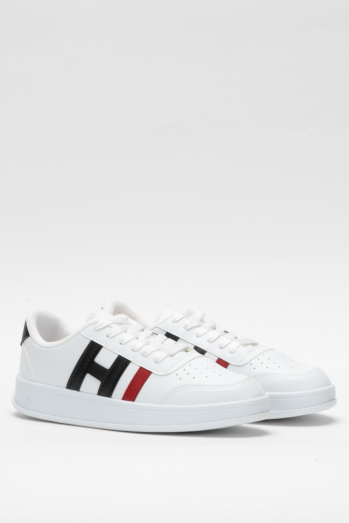 Unisex Spor Sneaker Ayakkabı BEYAZ - SİYAH