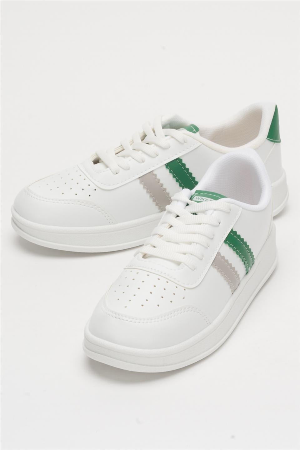 Unisex Spor Sneaker Ayakkabı BEYAZ-YEŞİL