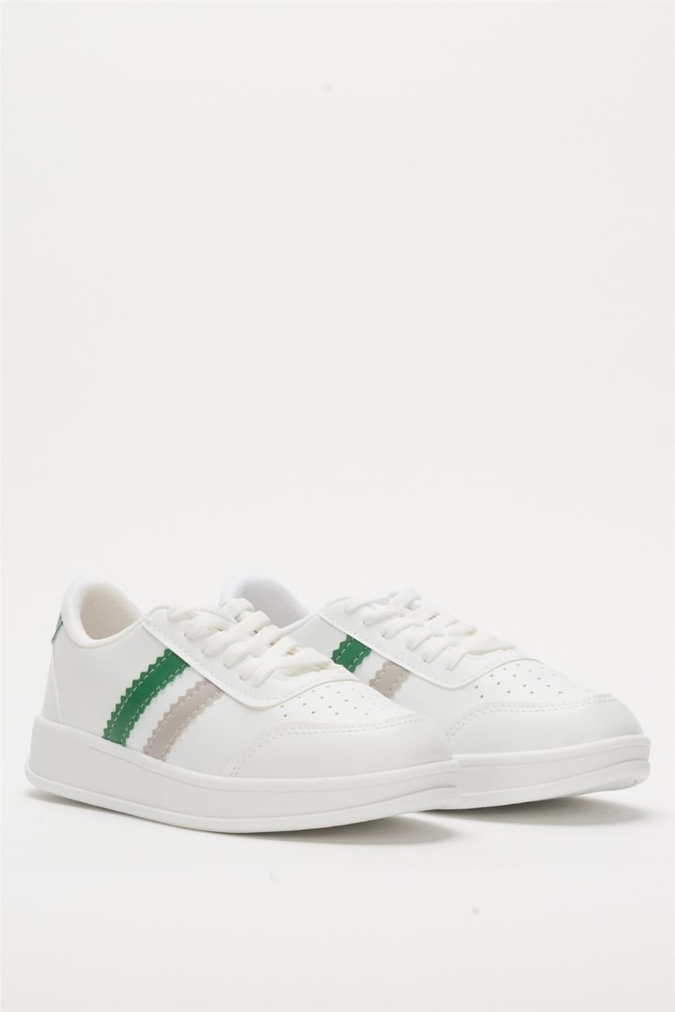 Unisex Spor Sneaker Ayakkabı BEYAZ-YEŞİL