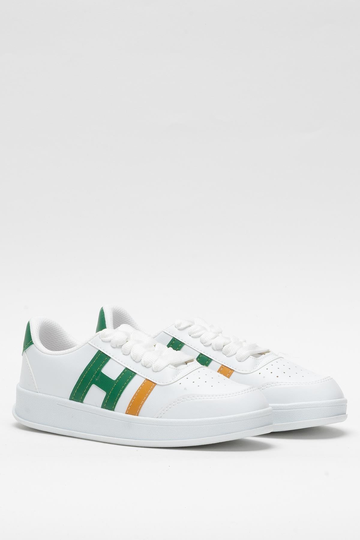 Unisex Spor Sneaker Ayakkabı BEYAZ - YEŞİL
