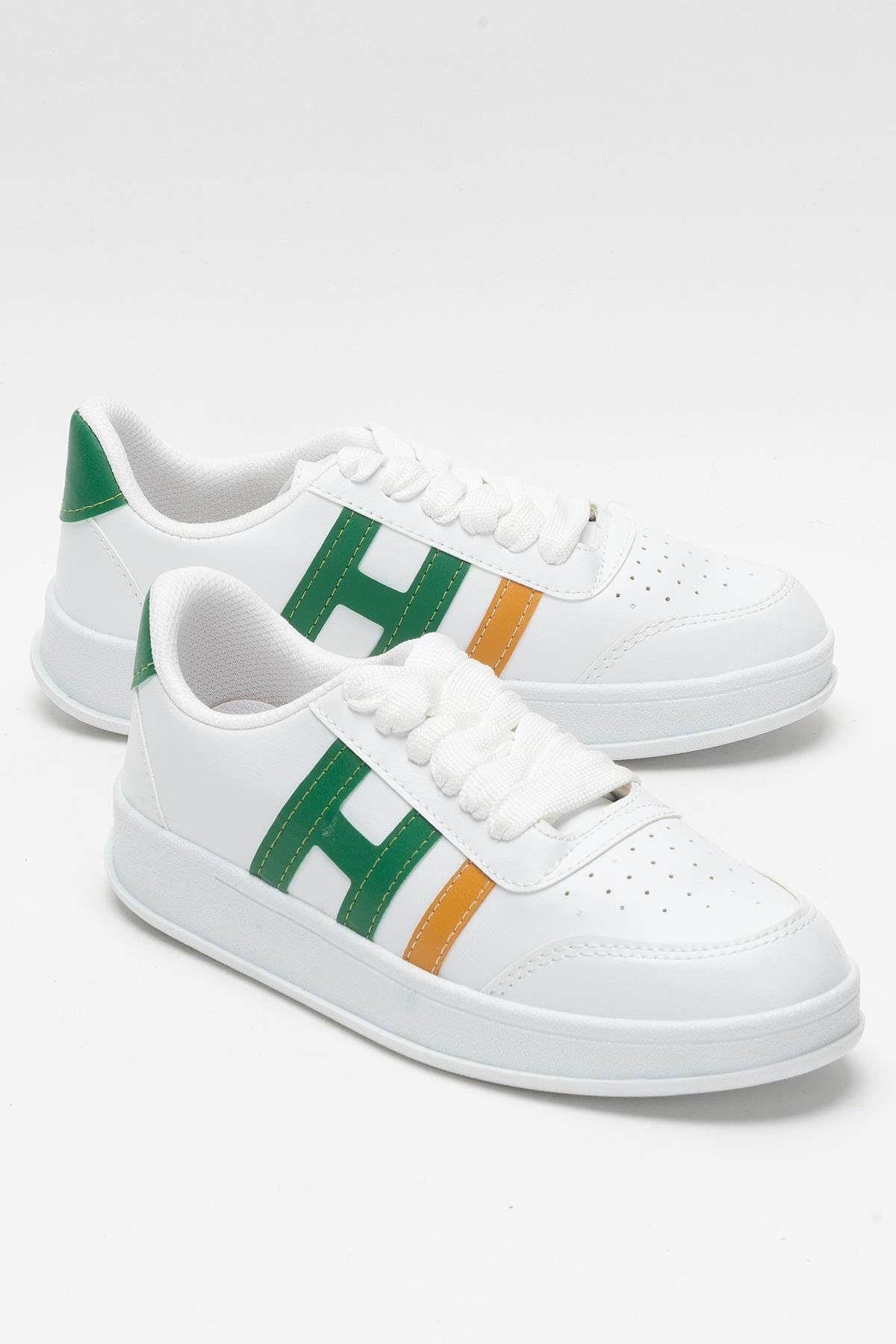 Unisex Spor Sneaker Ayakkabı BEYAZ - YEŞİL