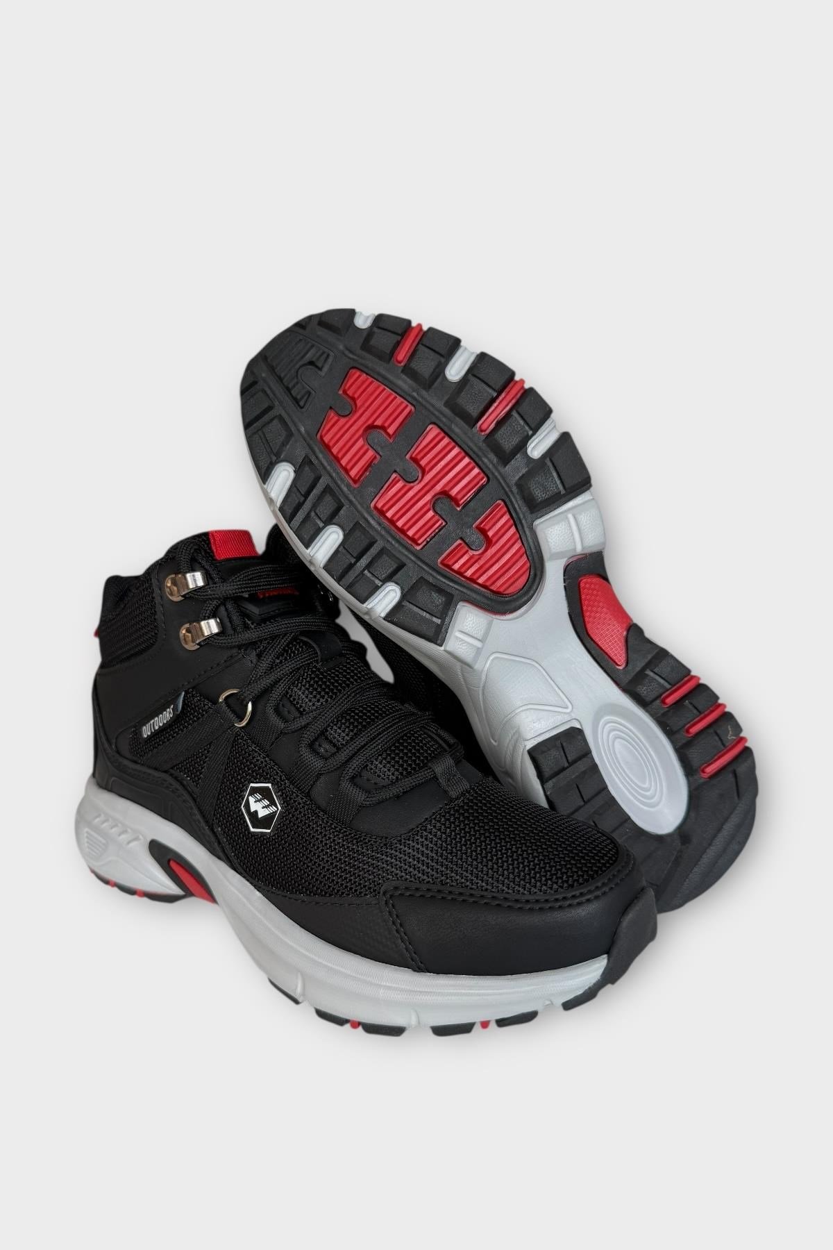 Unisex Su İtici Soğuk Geçirmez Trekking & Outdoor Bot SİYAH - KIRMIZI