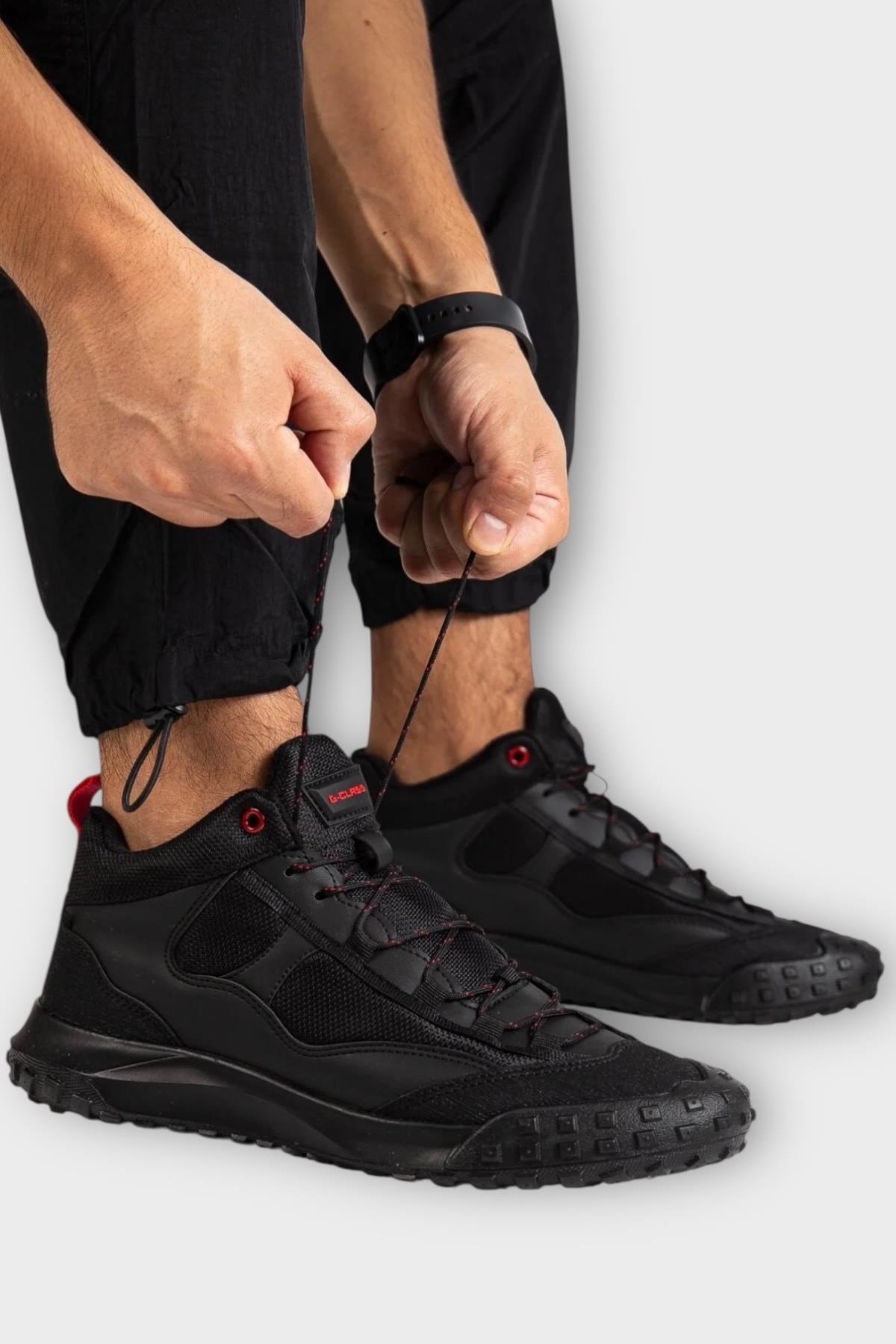 Unisex Su İtici Trekking & Outdoor Bot Ayakkabı SİYAH - KIRMIZI