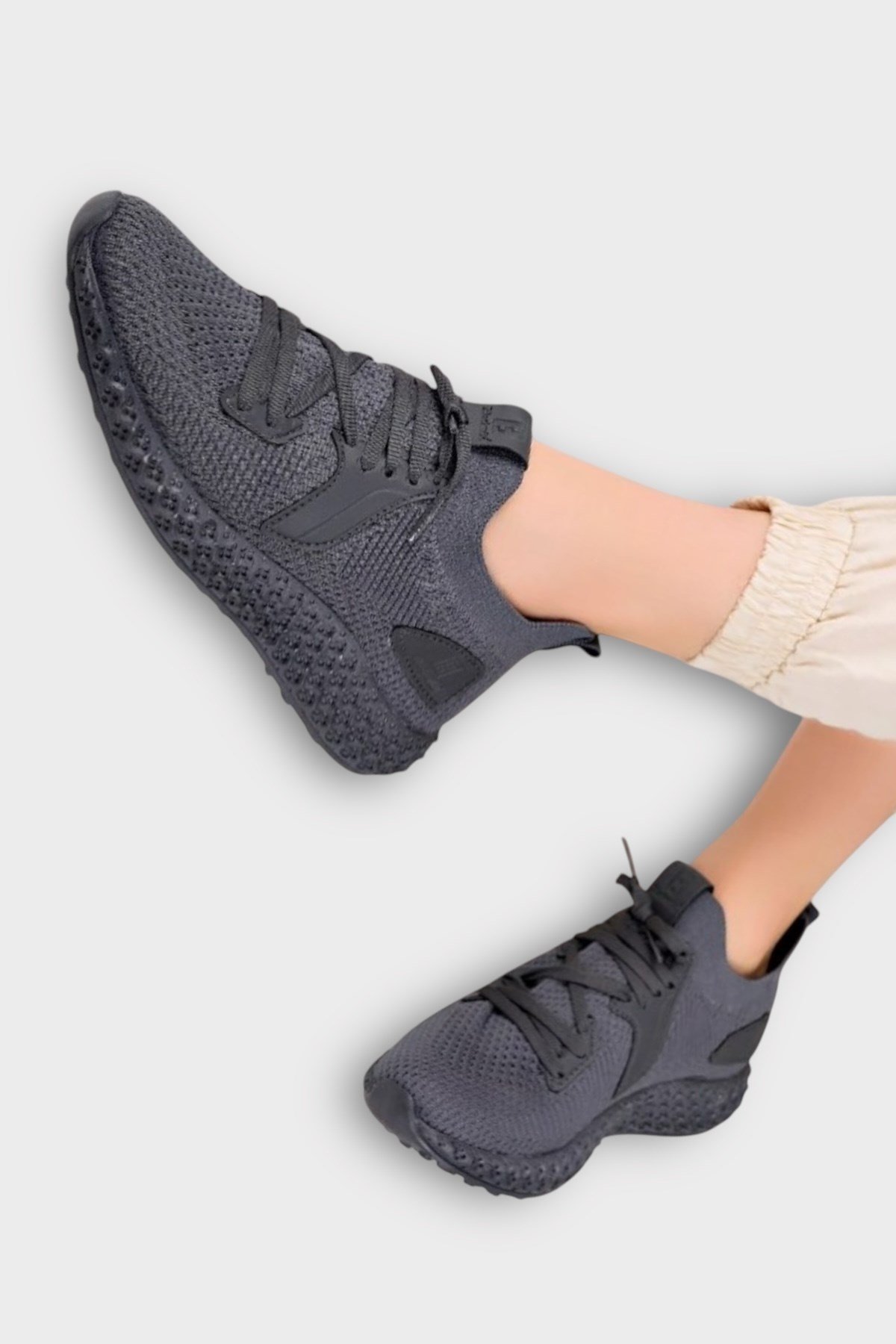 Unisex Triko Örme Sneaker Spor Ayakkabı FÜME