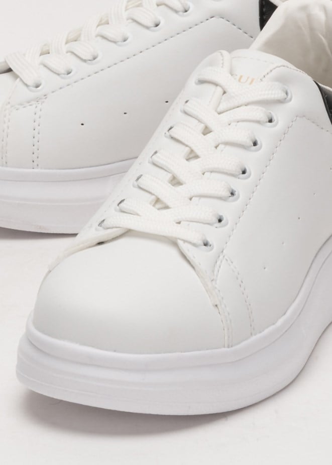 Unisex Yüksek Taban Spor Sneaker Ayakkabı BEYAZ SİYAH