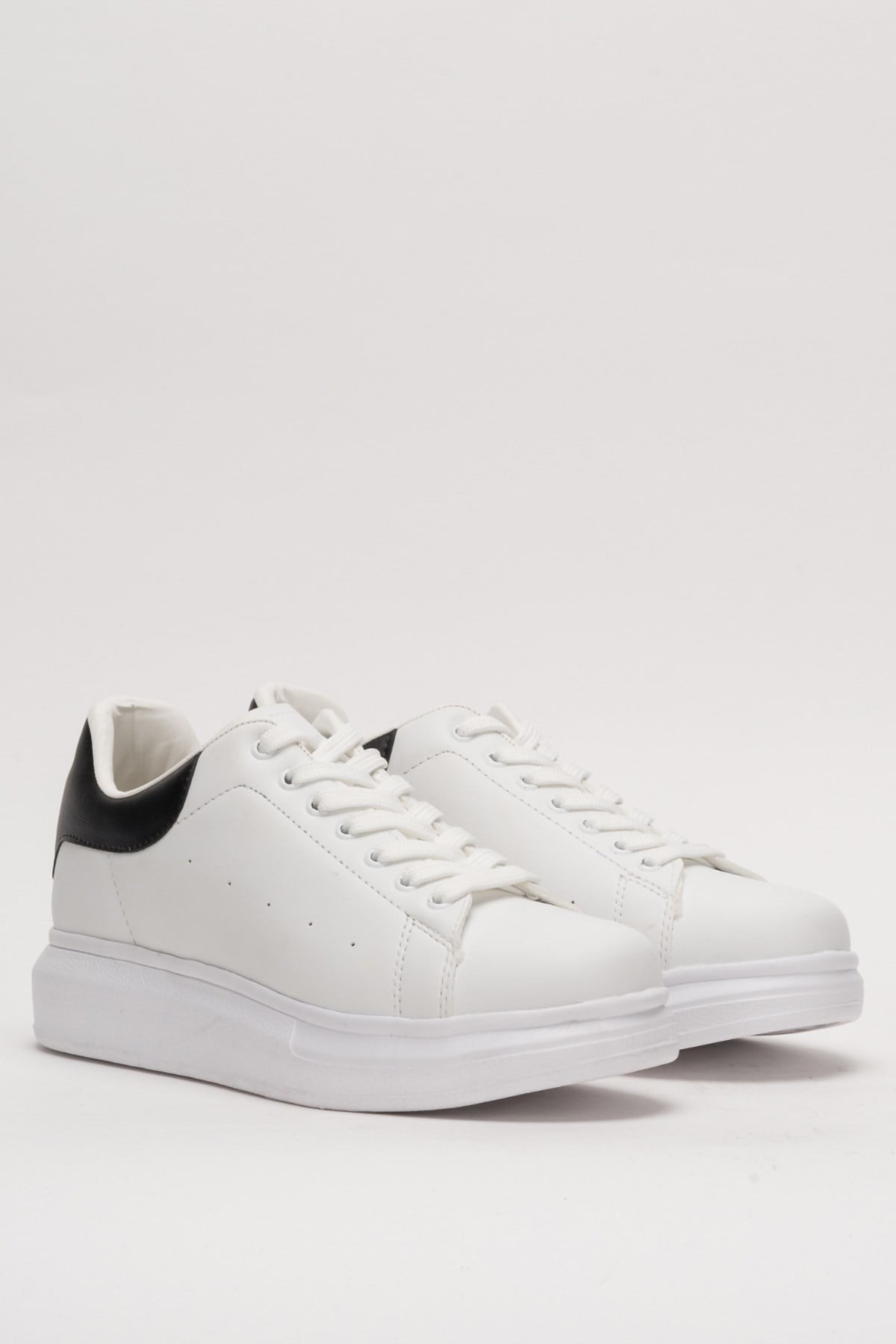 Unisex Yüksek Taban Spor Sneaker Ayakkabı BEYAZ SİYAH