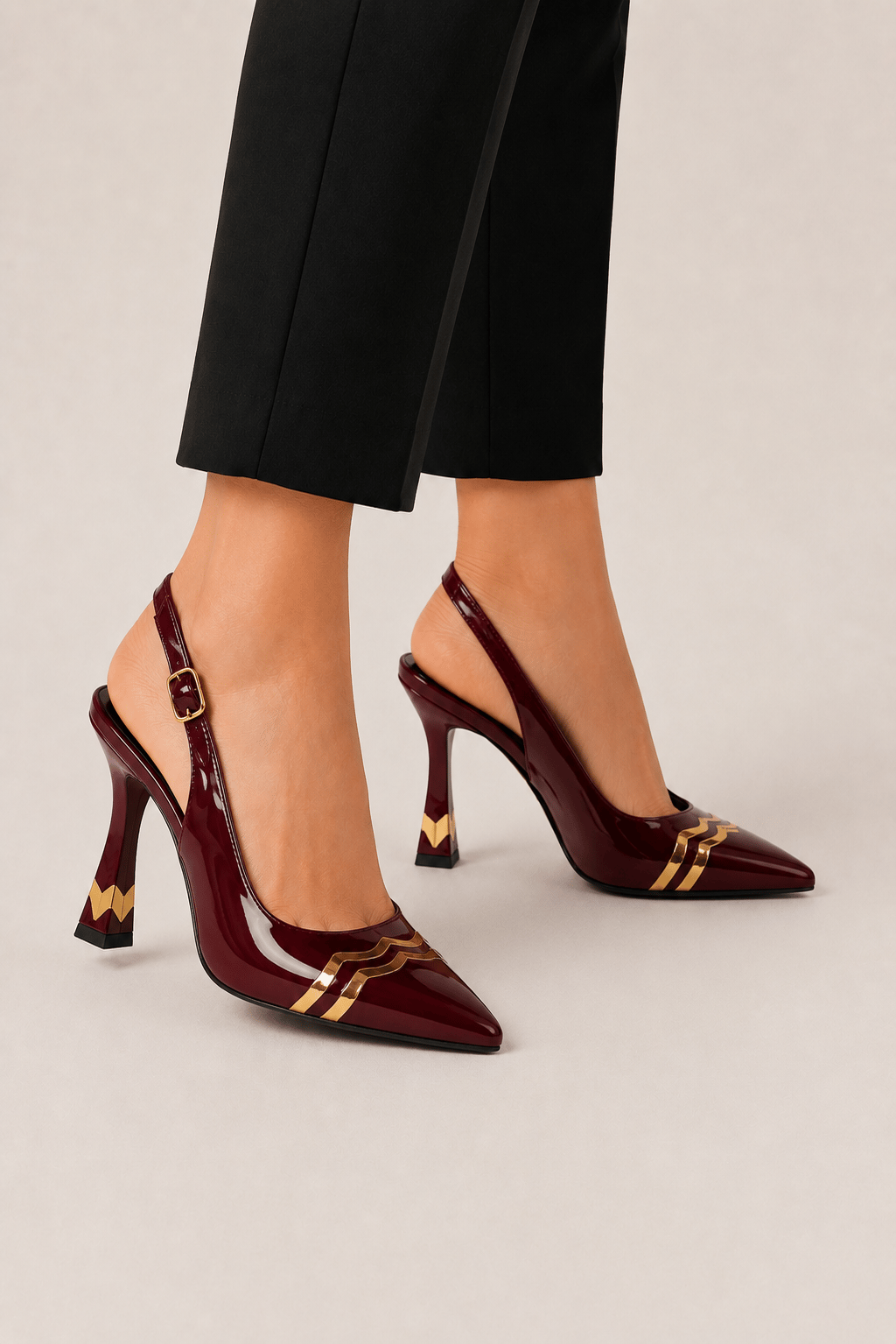 Yandan Bantlı Rugan Kadın Sandalet Ayakkabı (8cm) BORDO