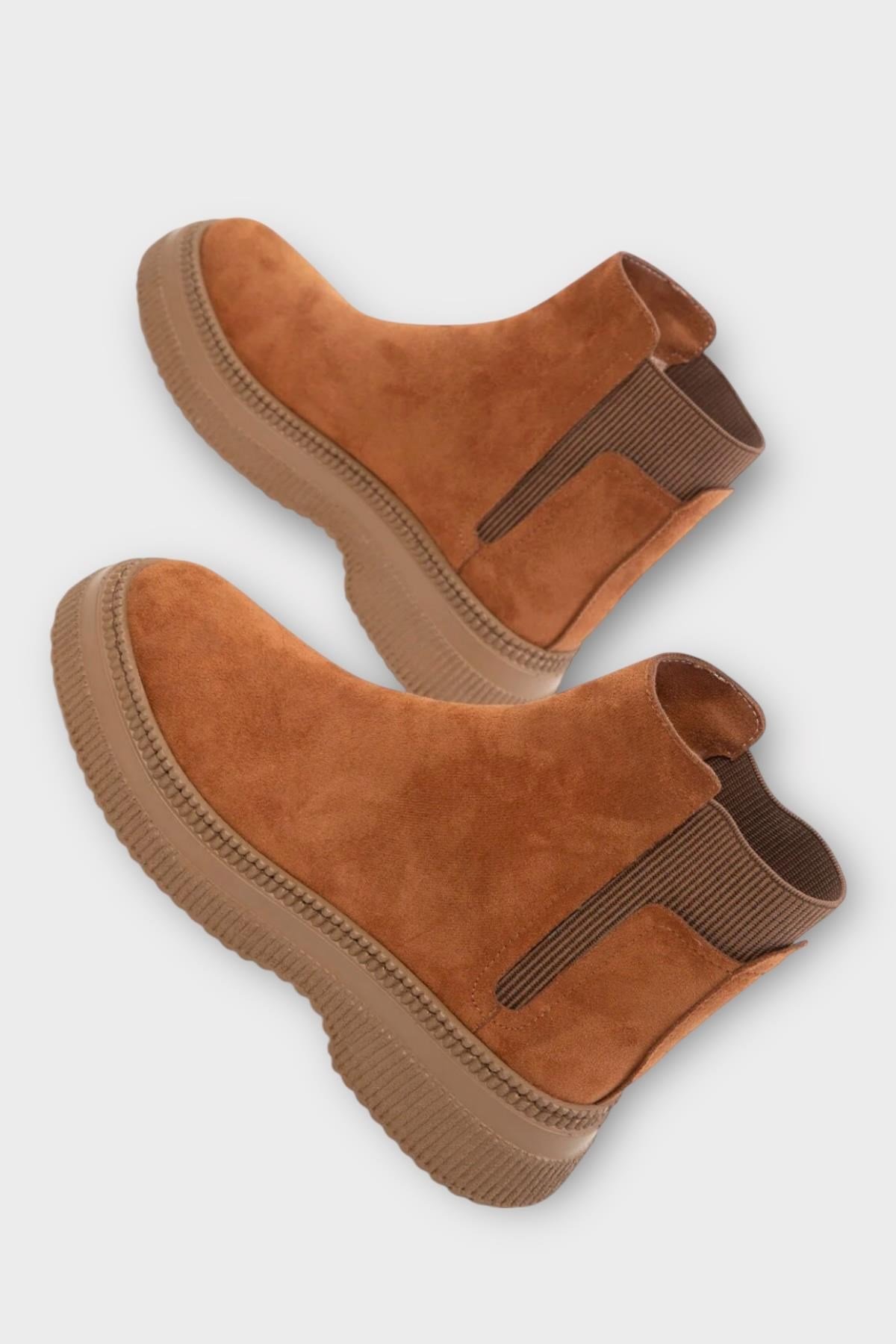 Yandan Lastikli Süet Kadın Bot TABA