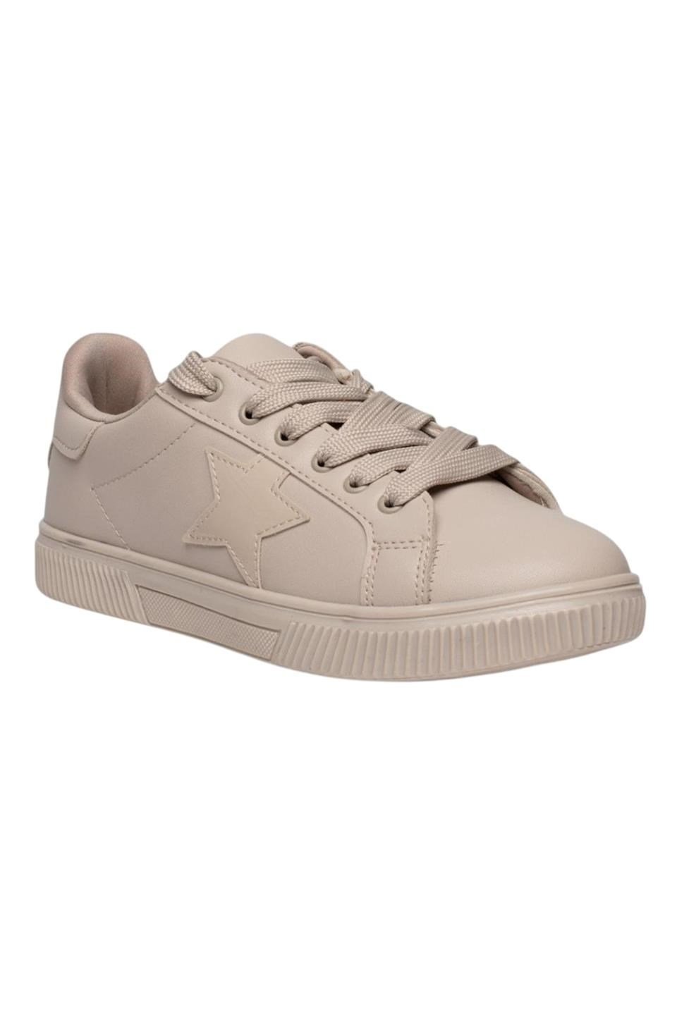 Yıldızlı Spor Kadın Sneaker Ayakkabı BEJ