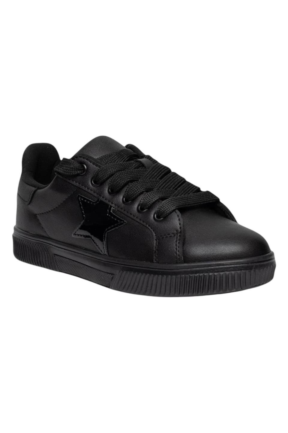 Yıldızlı Spor Kadın Sneaker Ayakkabı SİYAH
