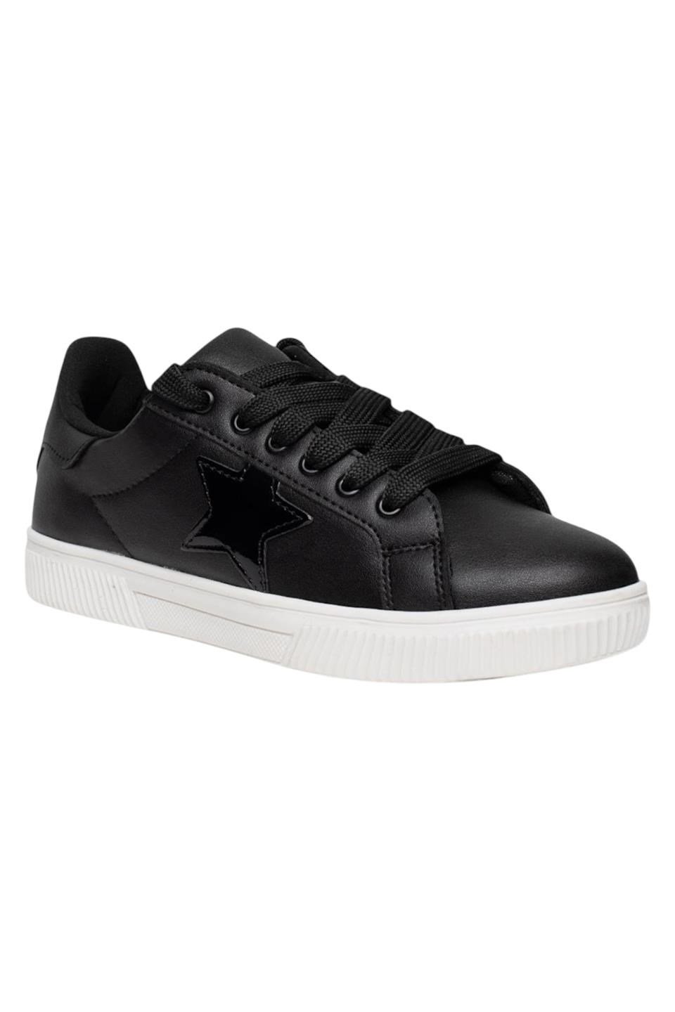 Yıldızlı Spor Kadın Sneaker Ayakkabı SİYAH - BEYAZ