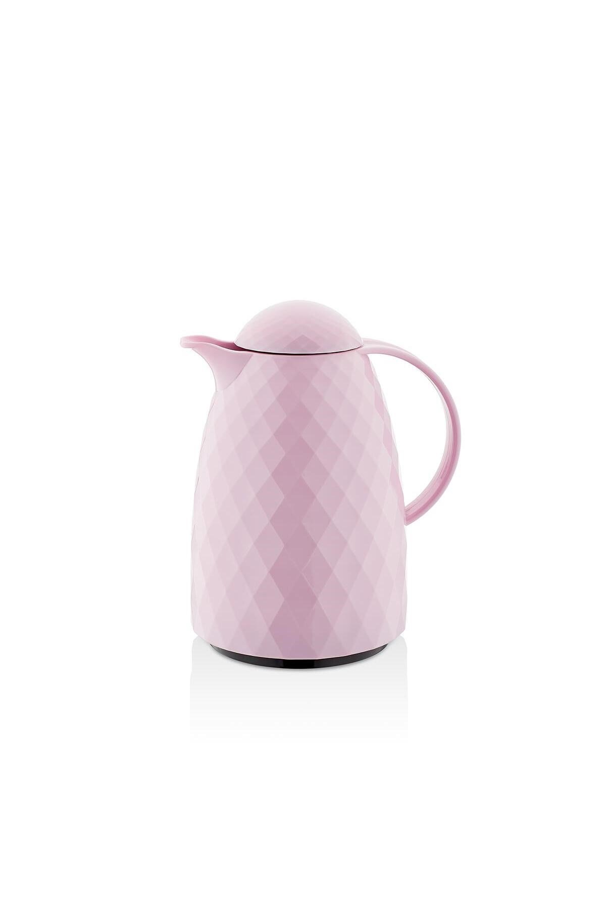 1 Lt Akrilik Soft Pembe Çay Termosu 12 Saat Sıcak 24 Saat Soğuk