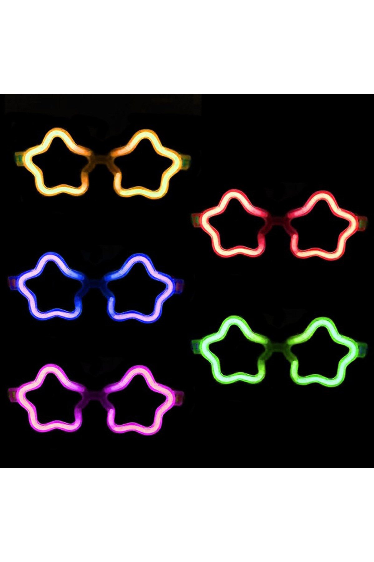 12 Adet Yıldız Glow Gözlük – Glow Partisi ve Etkinlik İçin