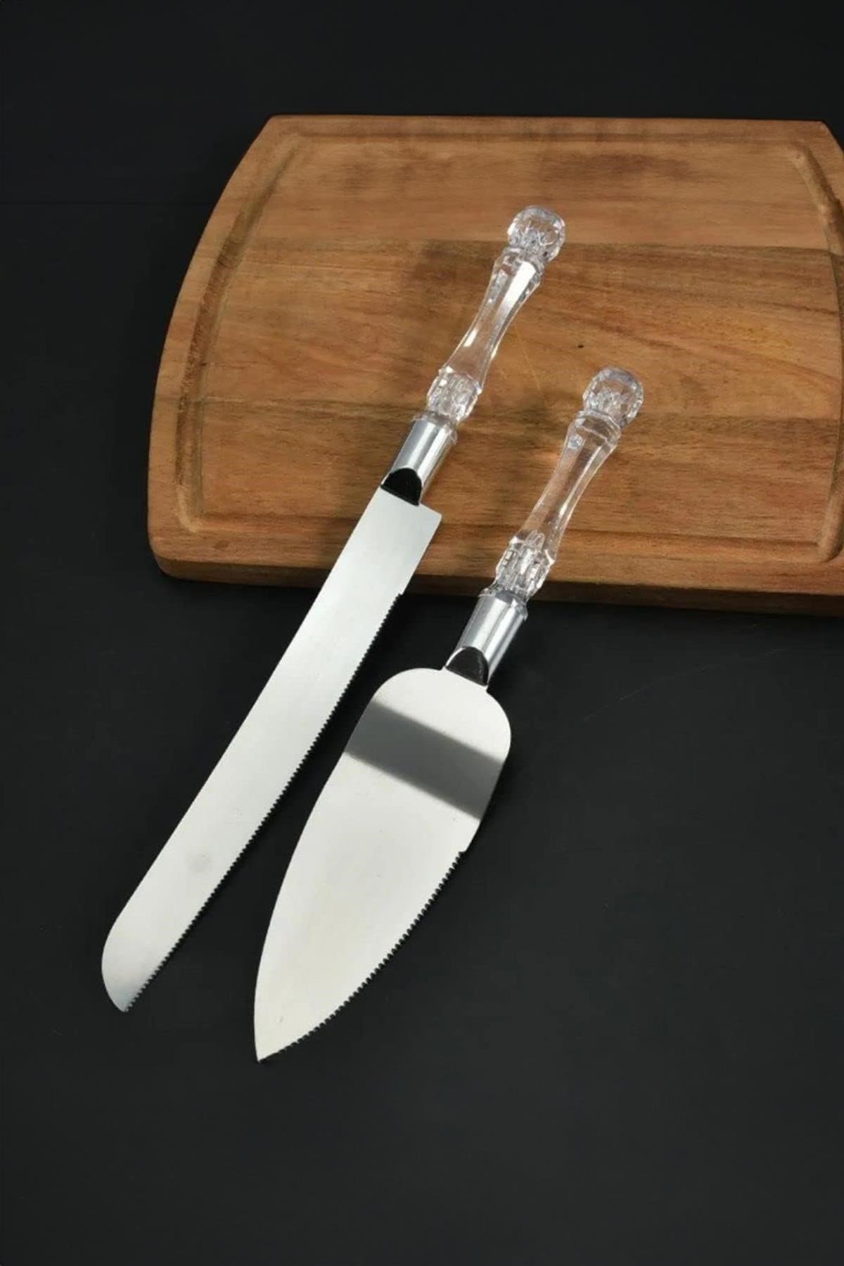 2’li Paslanmaz Çelik Pasta Servis Seti Spatula Bıçak Seti