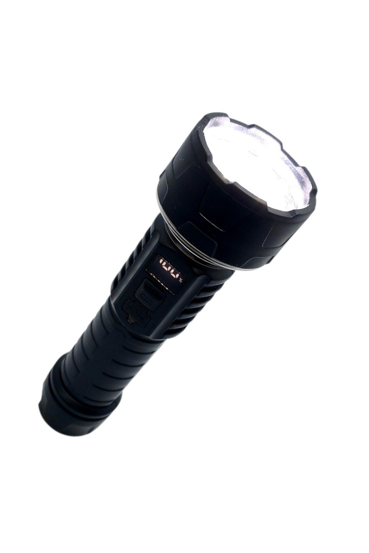 2’si 1 Arada 8 Mod Şarjlı Dijital Ekran LED El Feneri Ön Projektör+Halka Kamp Işık SOS Tripod Uyumlu