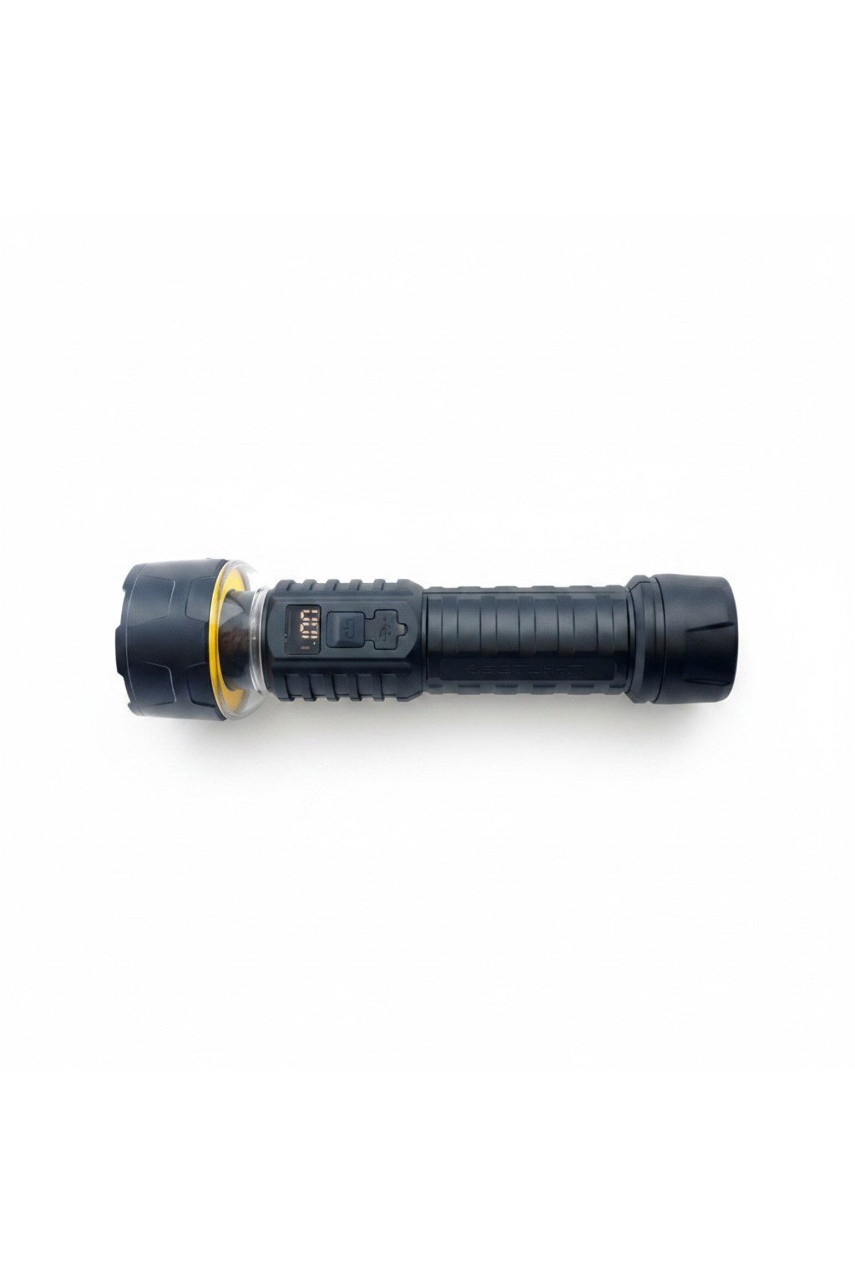 2’si 1 Arada 8 Mod Şarjlı Dijital Ekran LED El Feneri Ön Projektör+Halka Kamp Işık SOS Tripod Uyumlu