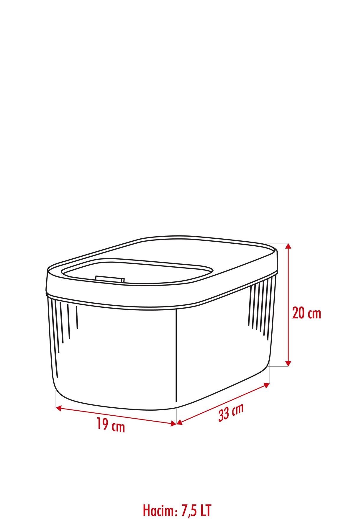 2'Li 7.5 LT Multibox Kayar Kapaklı Saklama Kabı & Erzak Kabı & Toz Ve Tablet Deterjan Kutusu ( ETİK