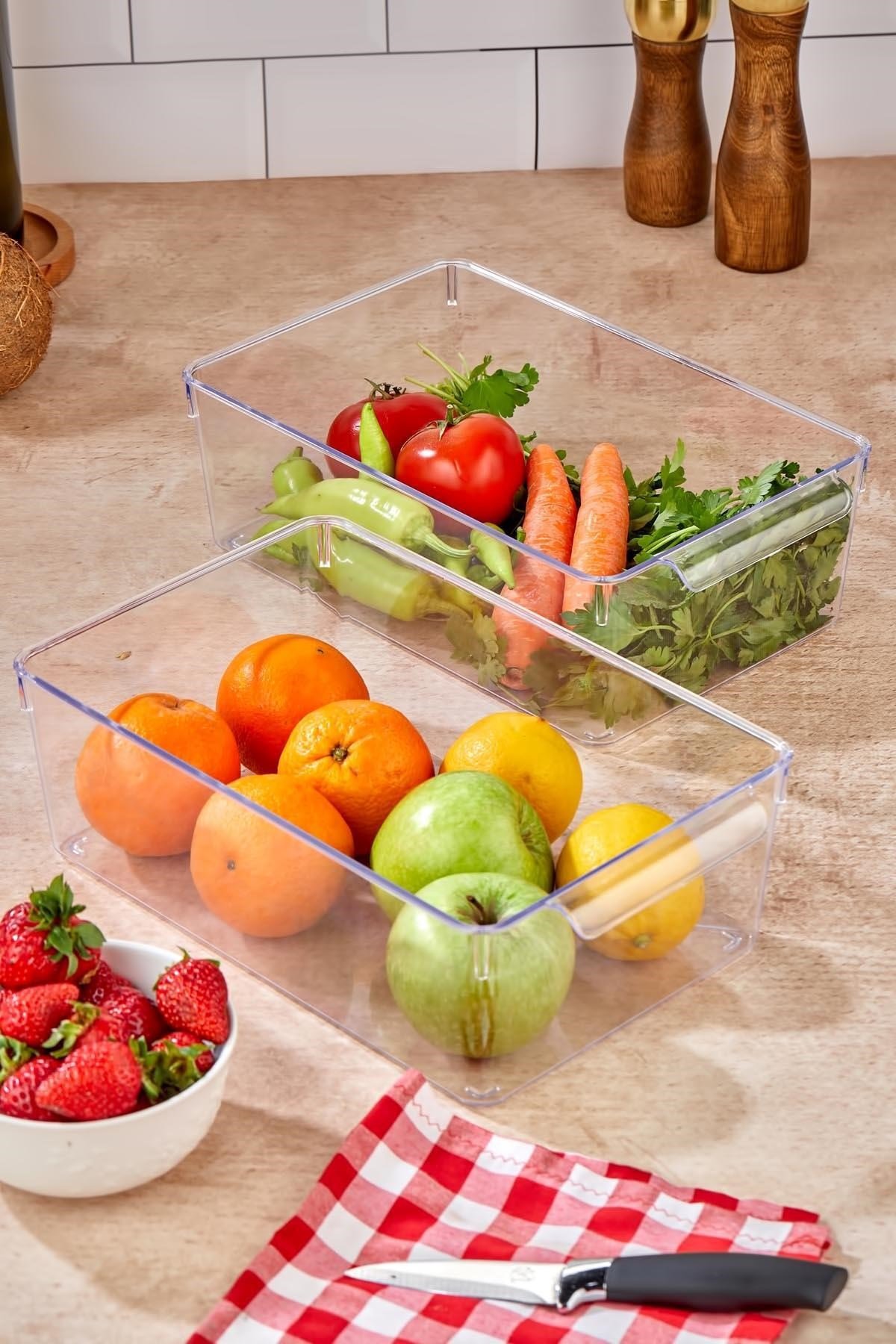 2'li Büyük Boy Kapaksız Dolap İçi Organizeri & Kırılmaz Düzenleyici Kutu (6,5Lt)