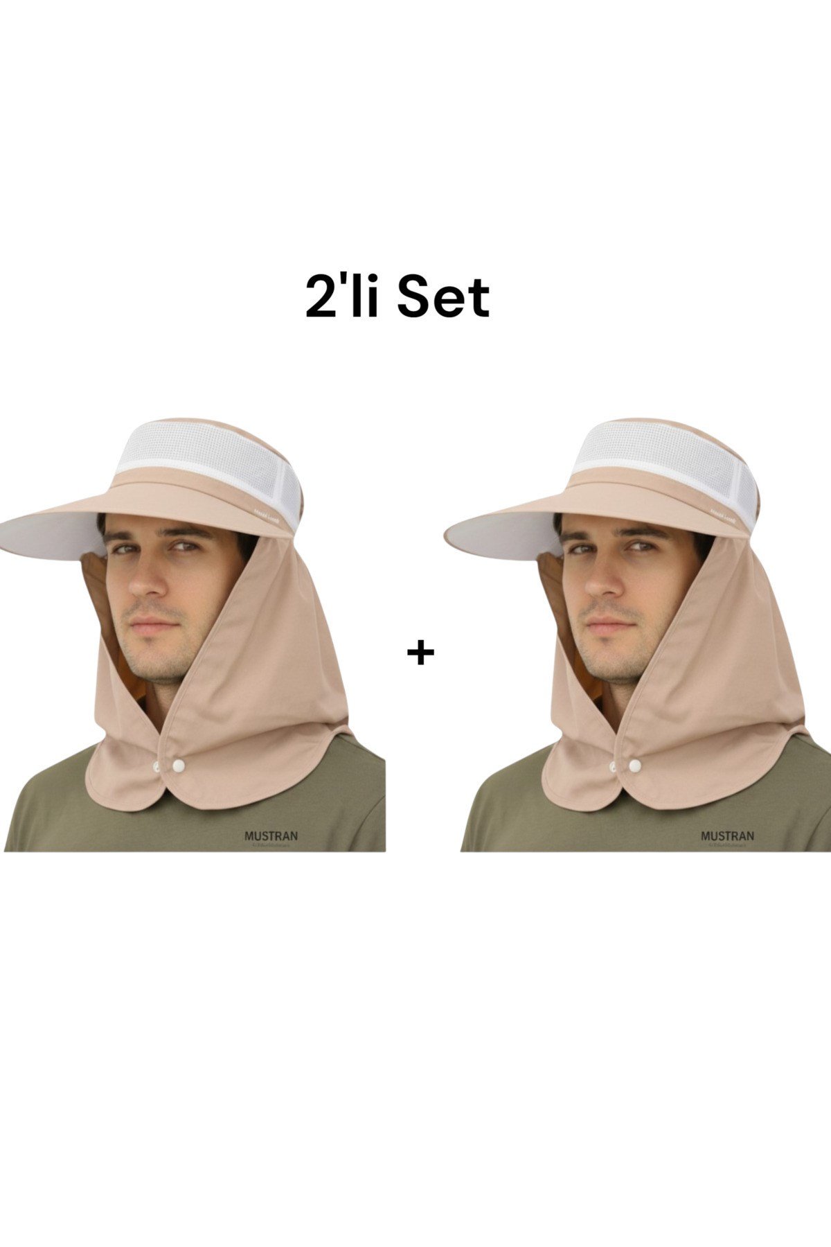 2'li Set Geniş Siper Gölgelikli Güneş Korumalı Önden Cırtcırtlı Yazlık Güneş Şapkası Unisex