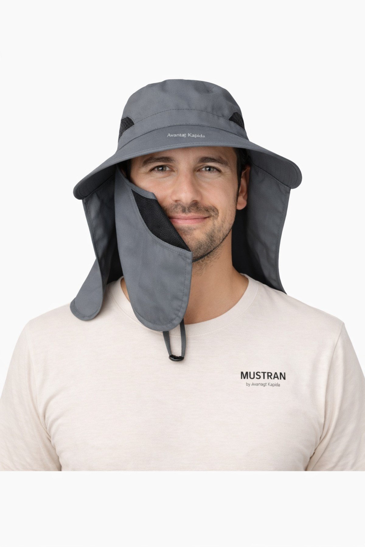2'li Set Güneş Korumalı Sök Tak Maskeli Unisex Enseli Güneş Şapkası Outdoor Balıkçı Tarla