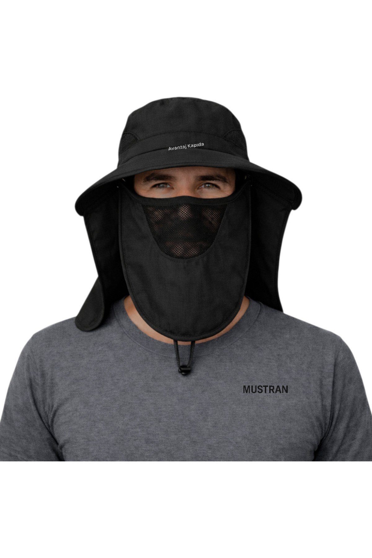 2'li Set Güneş Korumalı Sök Tak Maskeli Unisex Enseli Yazlık Güneş Şapkası Outdoor Balıkçı Tarla