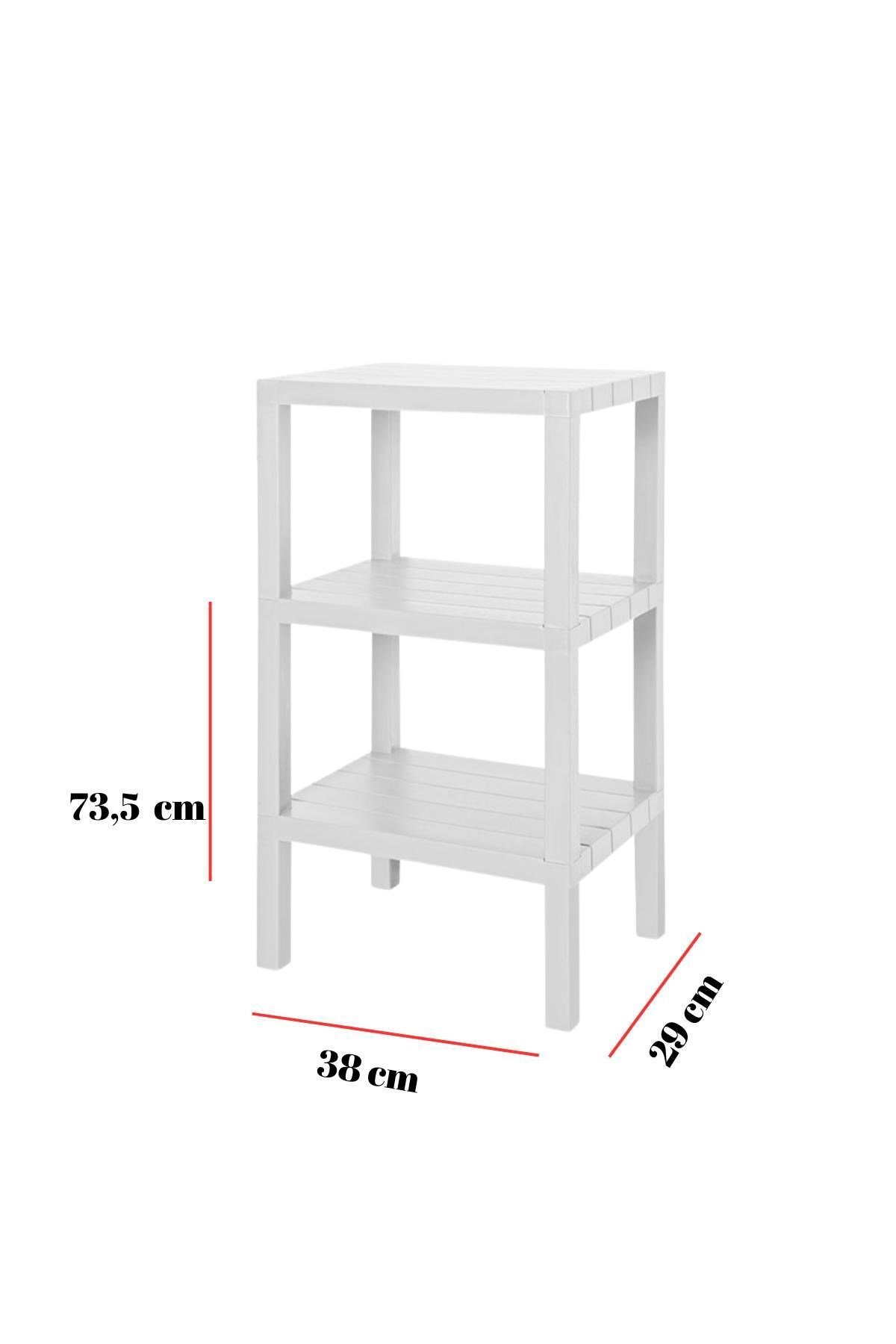 3 Katlı Beyaz Raf Kitaplık & Banyo Düzenleyicisi 73,5 cm-BRNS0048