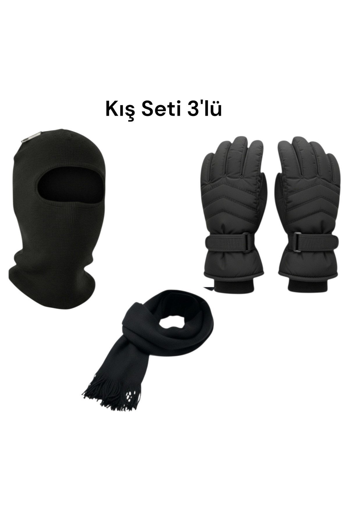 3’lü Kış Seti Motosiklet Kar Kayak Eldiveni Balaklava Atkı | S/M -L -XL Soğuk Rüzgar Geçirmez Unisex