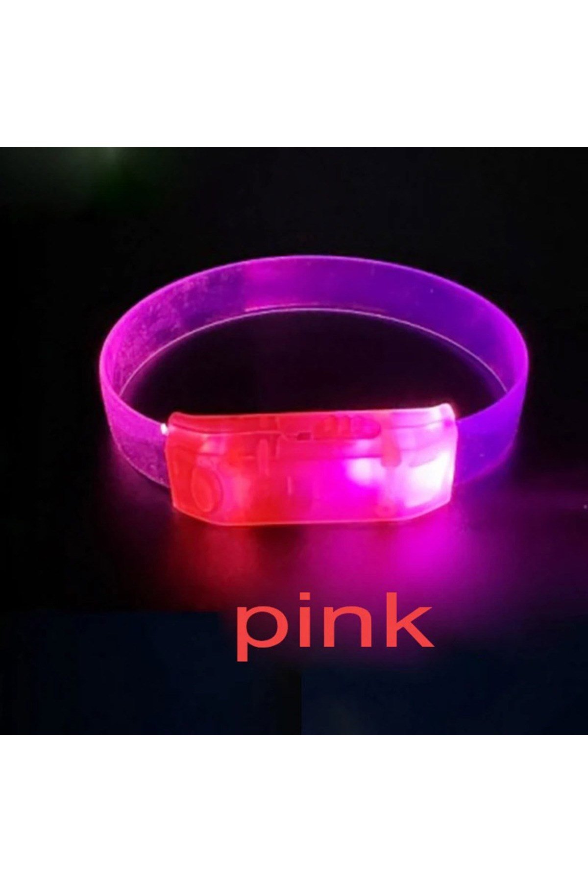 3 Modlu Pilli LED Işıklı Esnek Parti Bilekliği Pembe